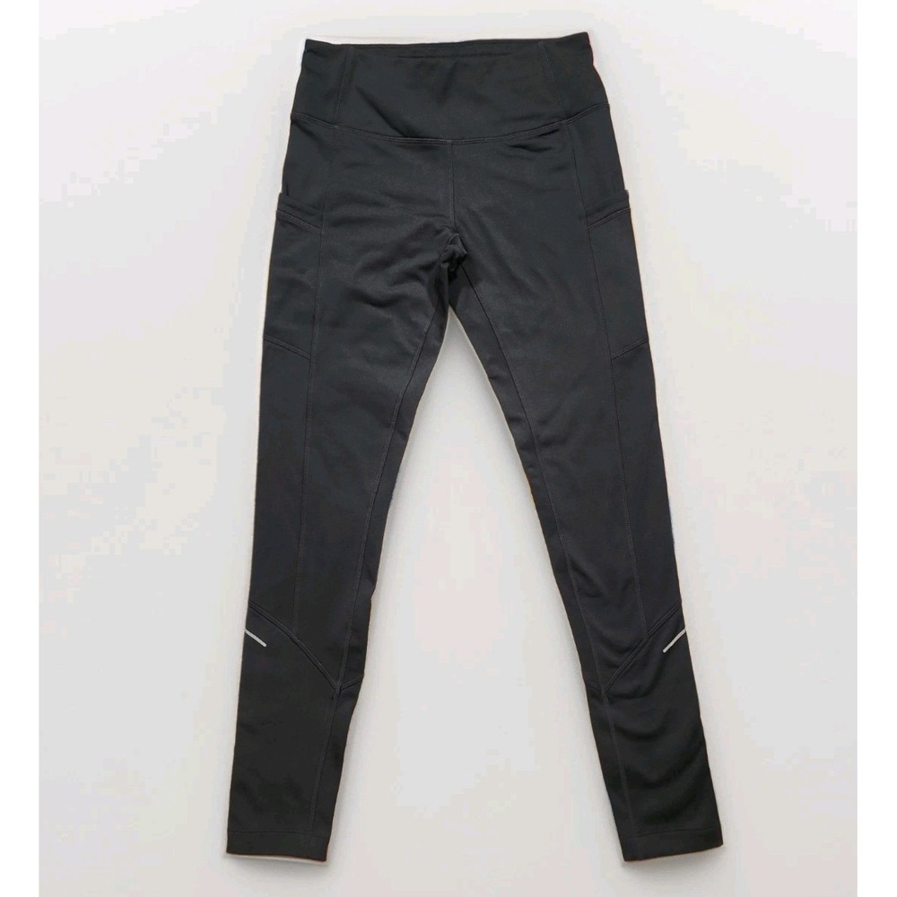 Mondetta Performance Luxury Black Running Leggings Small Pockets Reflective 27"